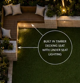 Built-in timber corner seat detail